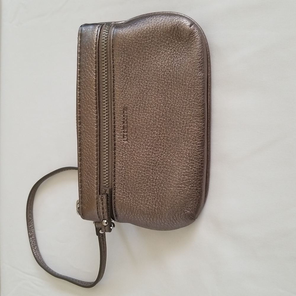 Liz Claiborne Pebble Leather Pewter Wristlet